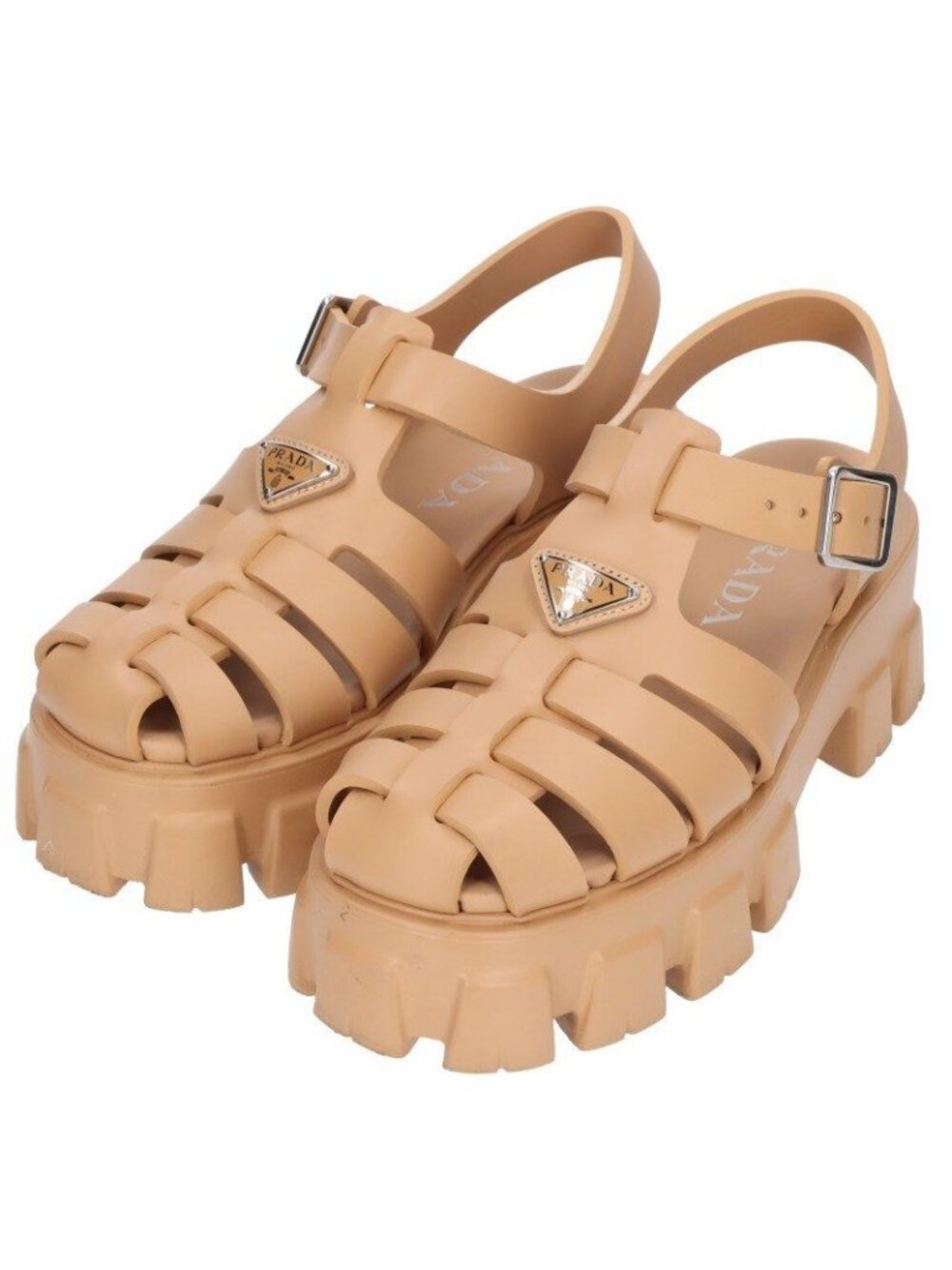 Prada Monolith Rubber Strap Sandals